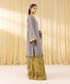 Women's Unstitched Khaddi Net Embroidered Grey 3 Piece Suit